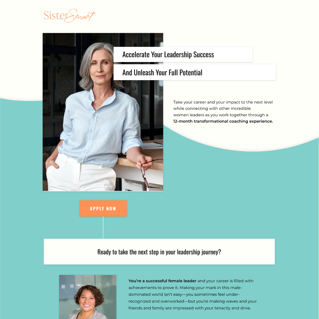 Leadership Coaching Website for Women Executives & Emerging Leaders