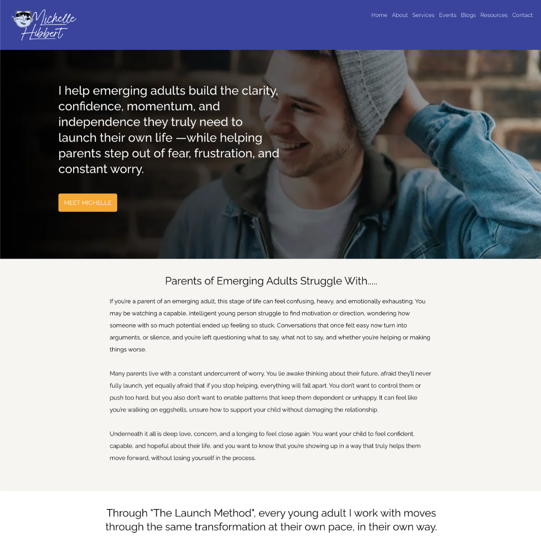 Personal Brand Website for a Teen and Life Coach