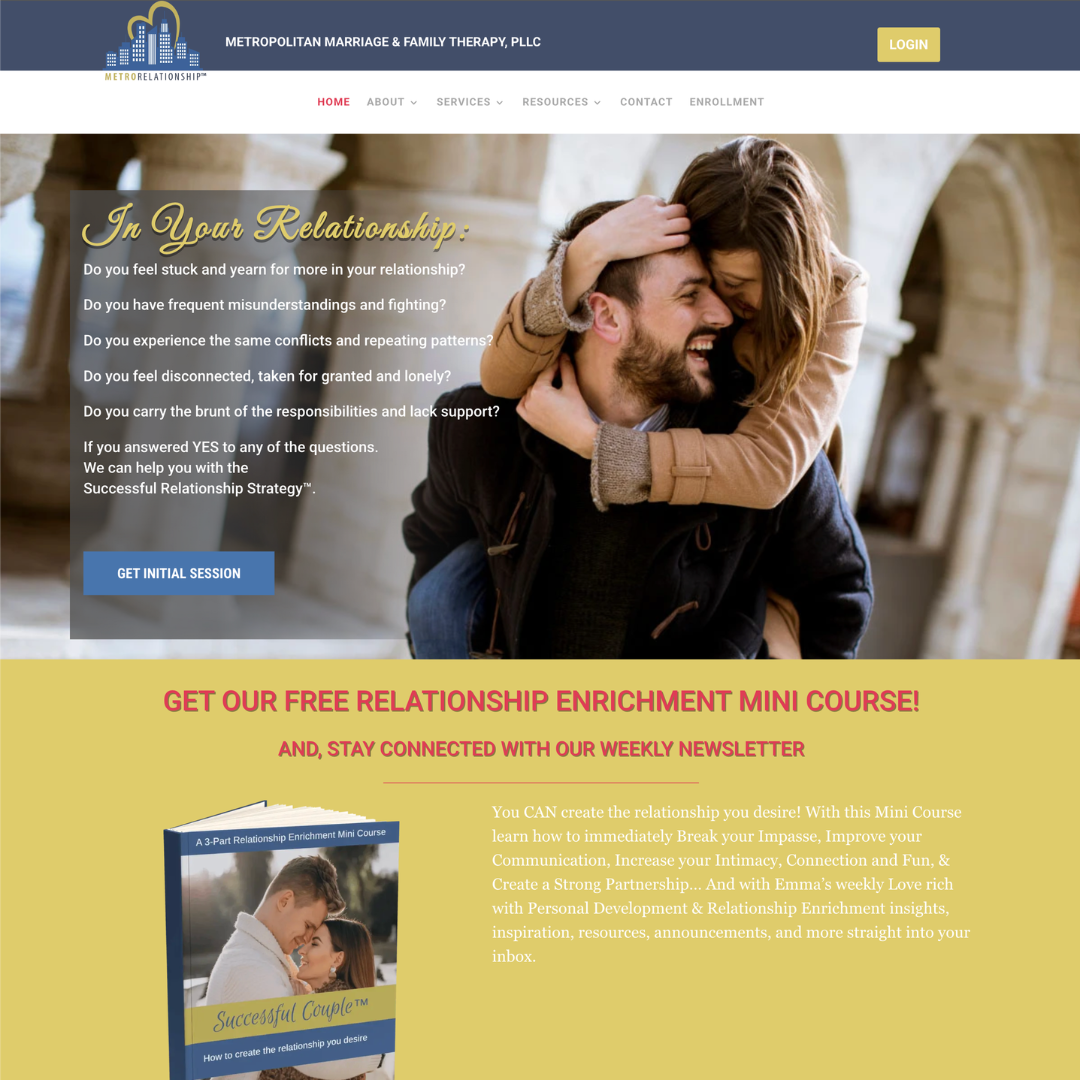 Marriage & Family Therapy Website for Relationship Counseling Practice