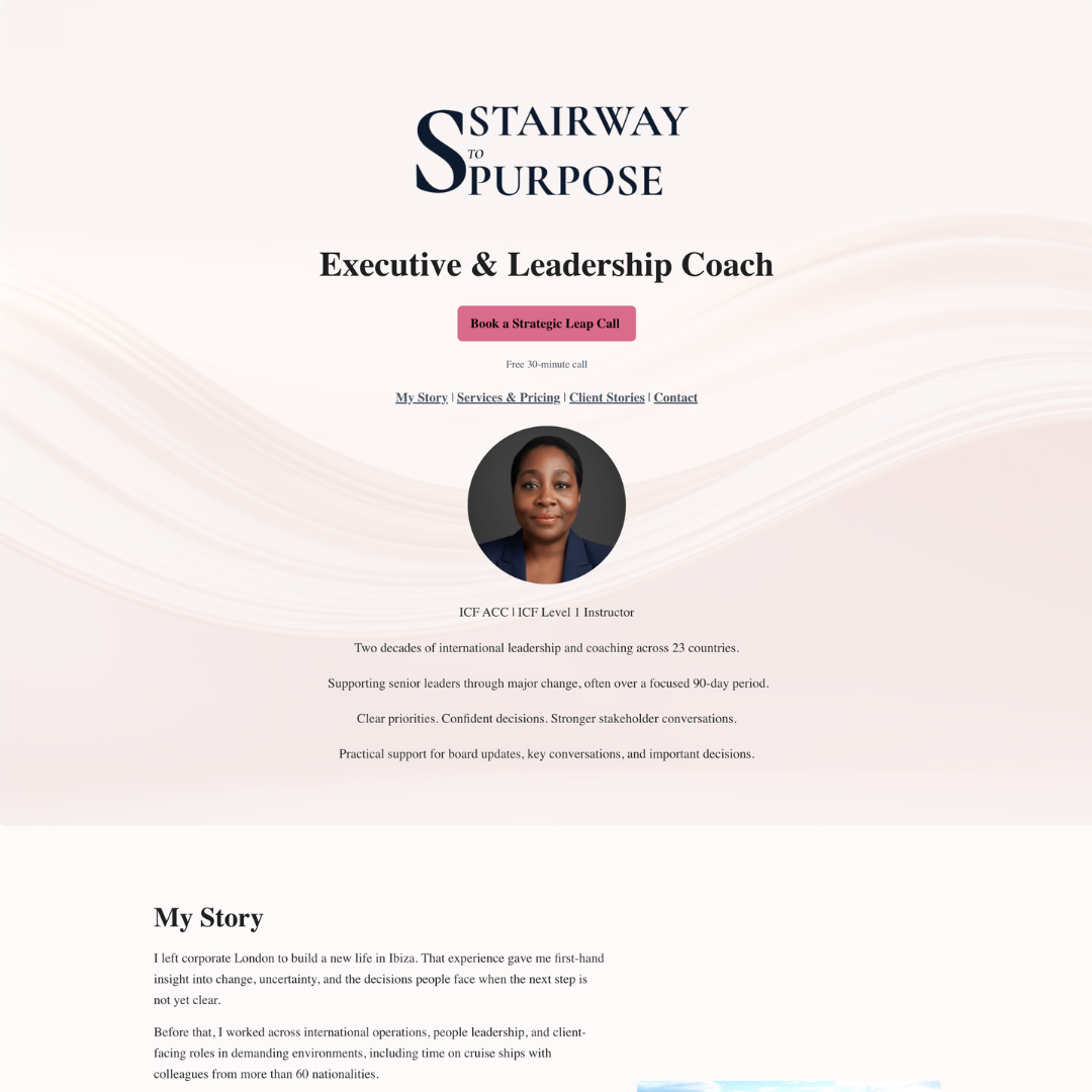 Executive Leadership Coaching Website for Senior Leaders & Executives