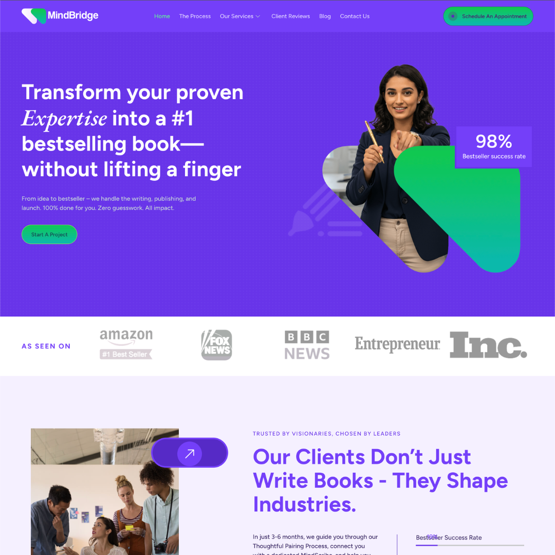 Publishing Agency Website for a Ghostwriting & Book Marketing Company