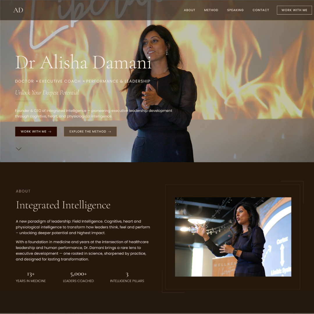 Personal Brand Website for an Executive Coach & Leadership Speaker